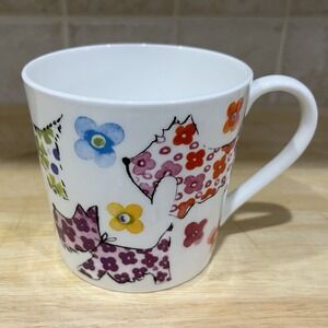 Rose Of England Colorful Scottie Dogs Mug Fine Bone China